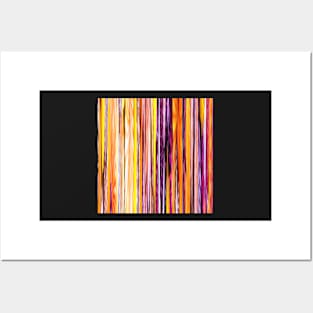 orange yellow purple abstract striped pattern Posters and Art